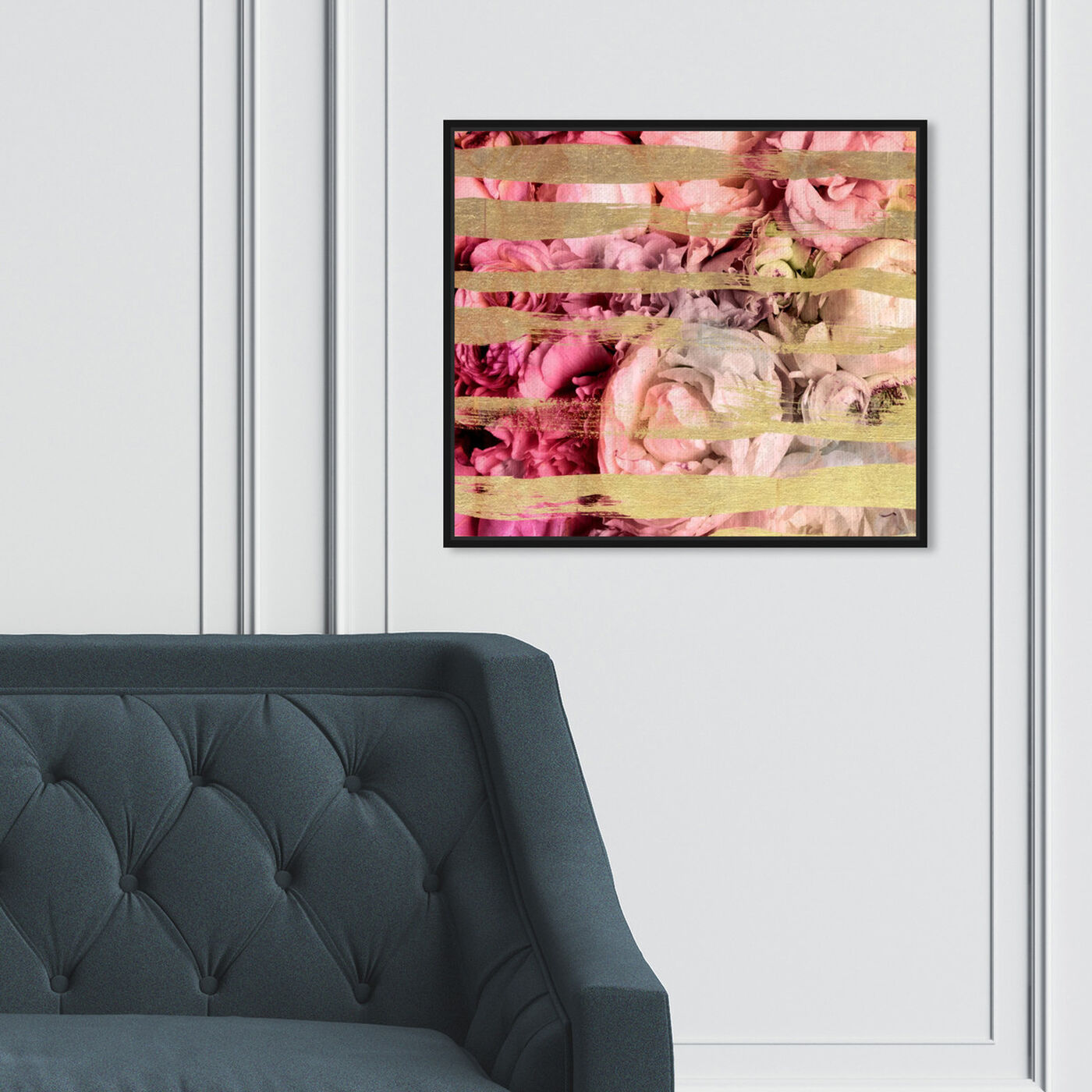 Hanging view of Fields Of Rose featuring abstract and shapes art.