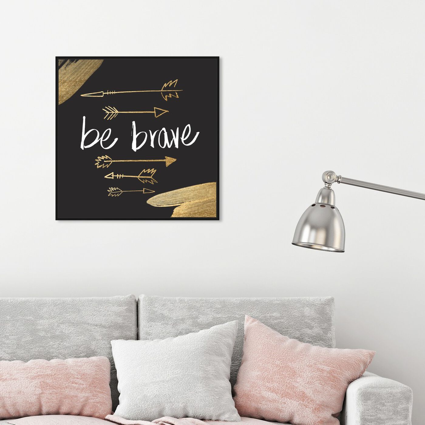 Hanging view of Be Brave featuring typography and quotes and motivational quotes and sayings art.