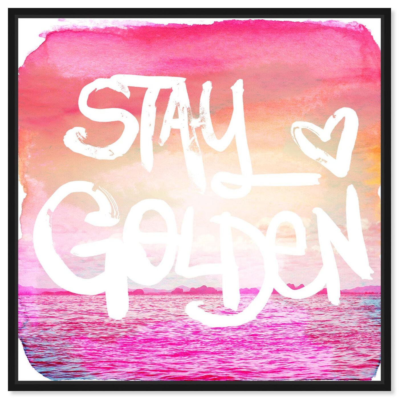 Front view of Stay Golden I featuring typography and quotes and beauty quotes and sayings art.