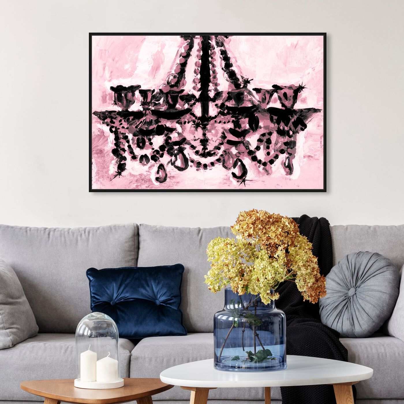 Hanging view of Rosa y Negro featuring fashion and glam and chandeliers art.