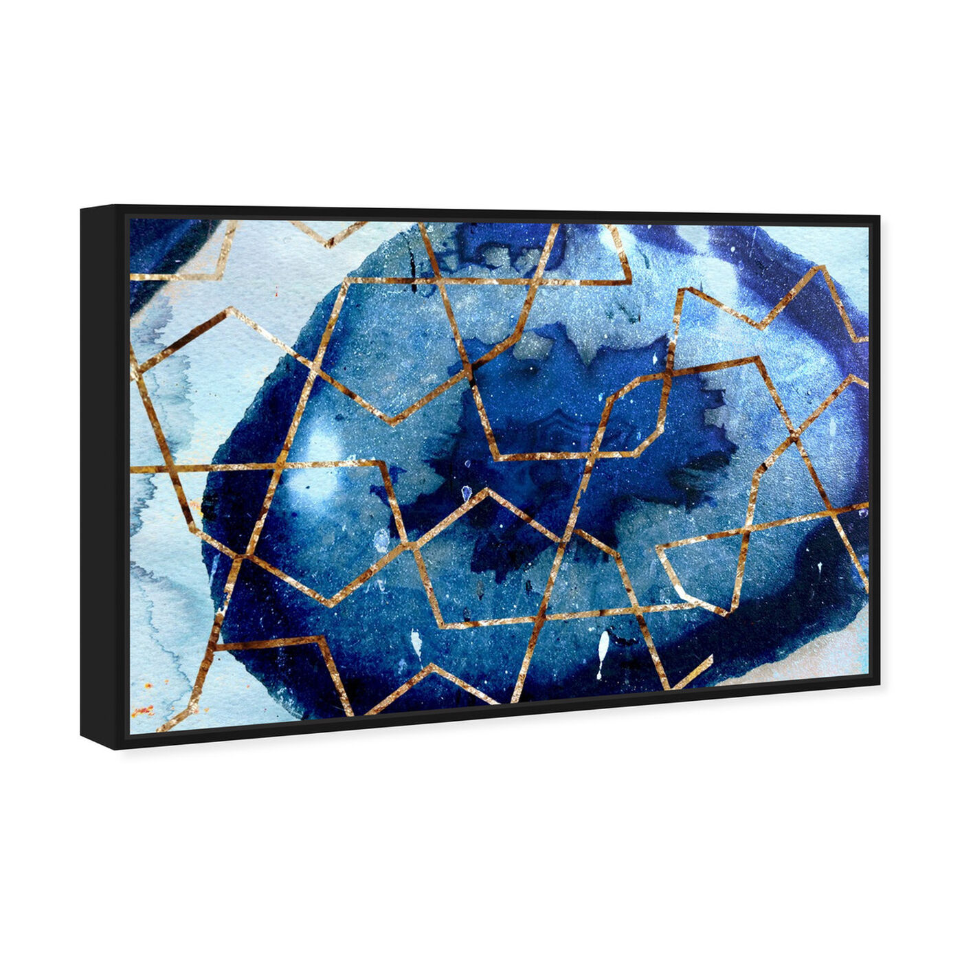 Angled view of Raw Earth Blue featuring abstract and paint art.