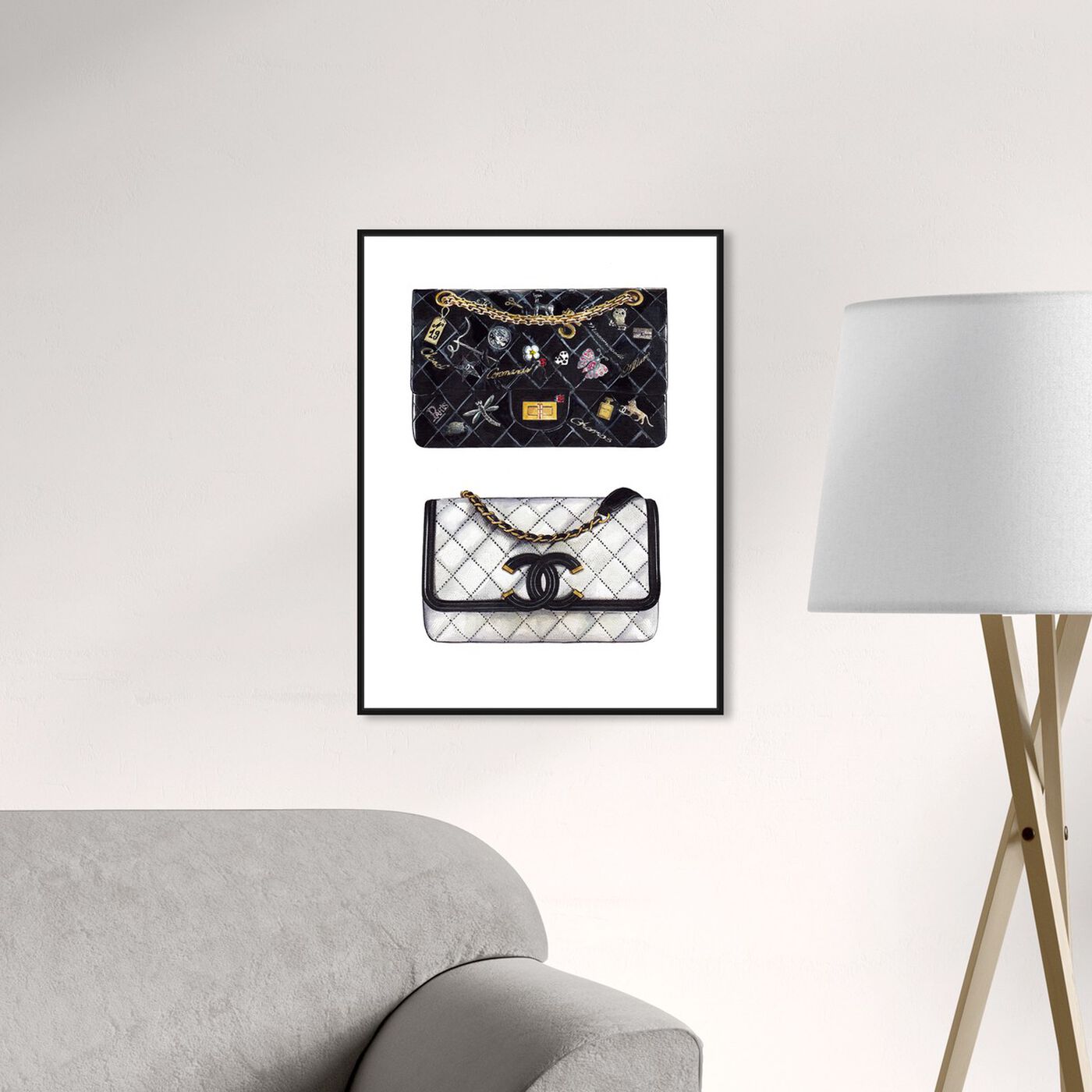 Hanging view of Doll Memories - Iconic Boy Bag featuring fashion and glam and handbags art.