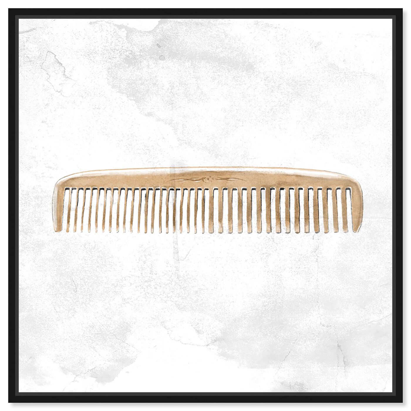 Front view of Vintage Comb featuring bath and laundry and barber art.