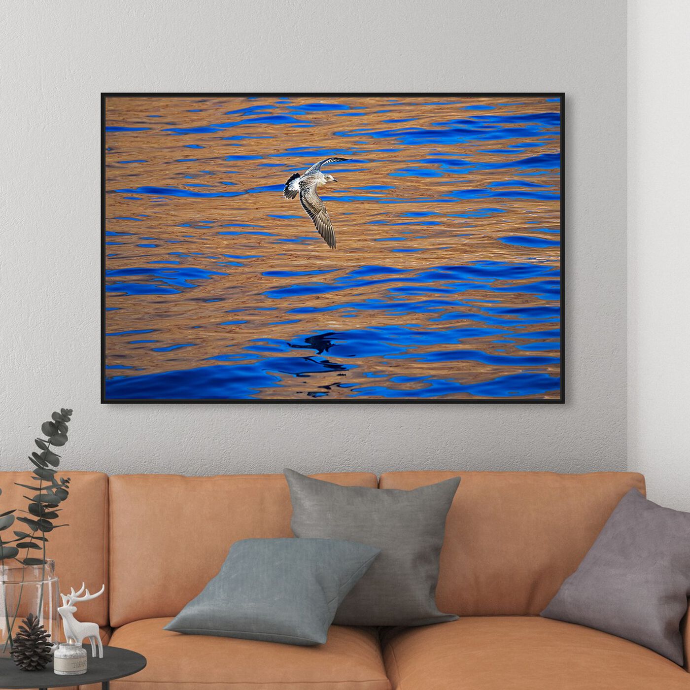 Hanging view of Western Gull by David Fleetham featuring nautical and coastal and coastal art.