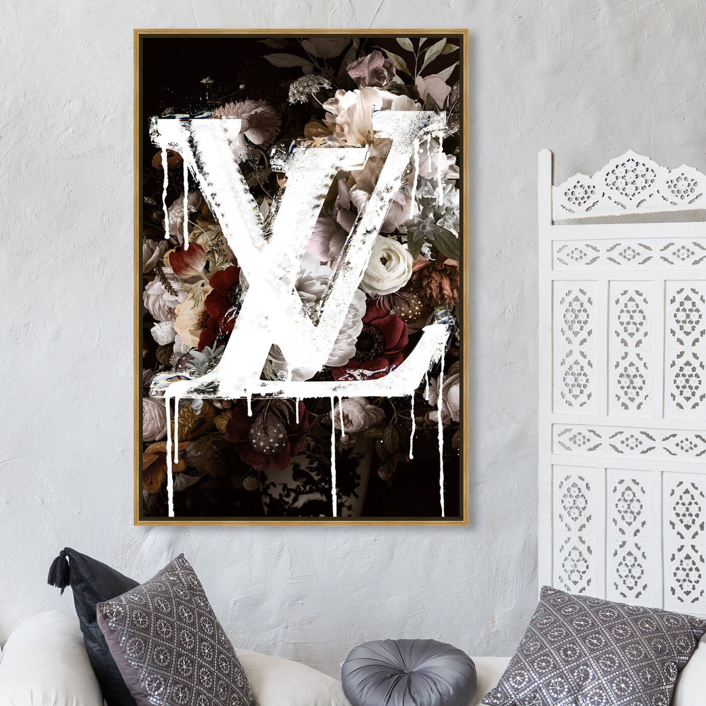 Hanging view of A King in Full Bloom featuring fashion and glam and lifestyle art.