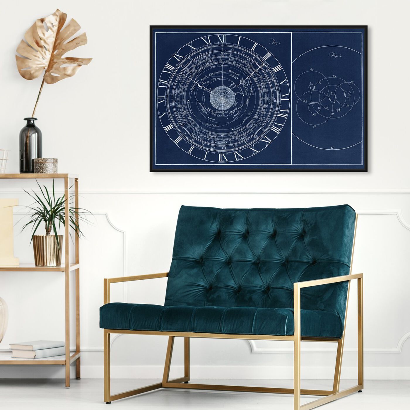 Hanging view of Astronomical Clock featuring astronomy and space and constellations art.