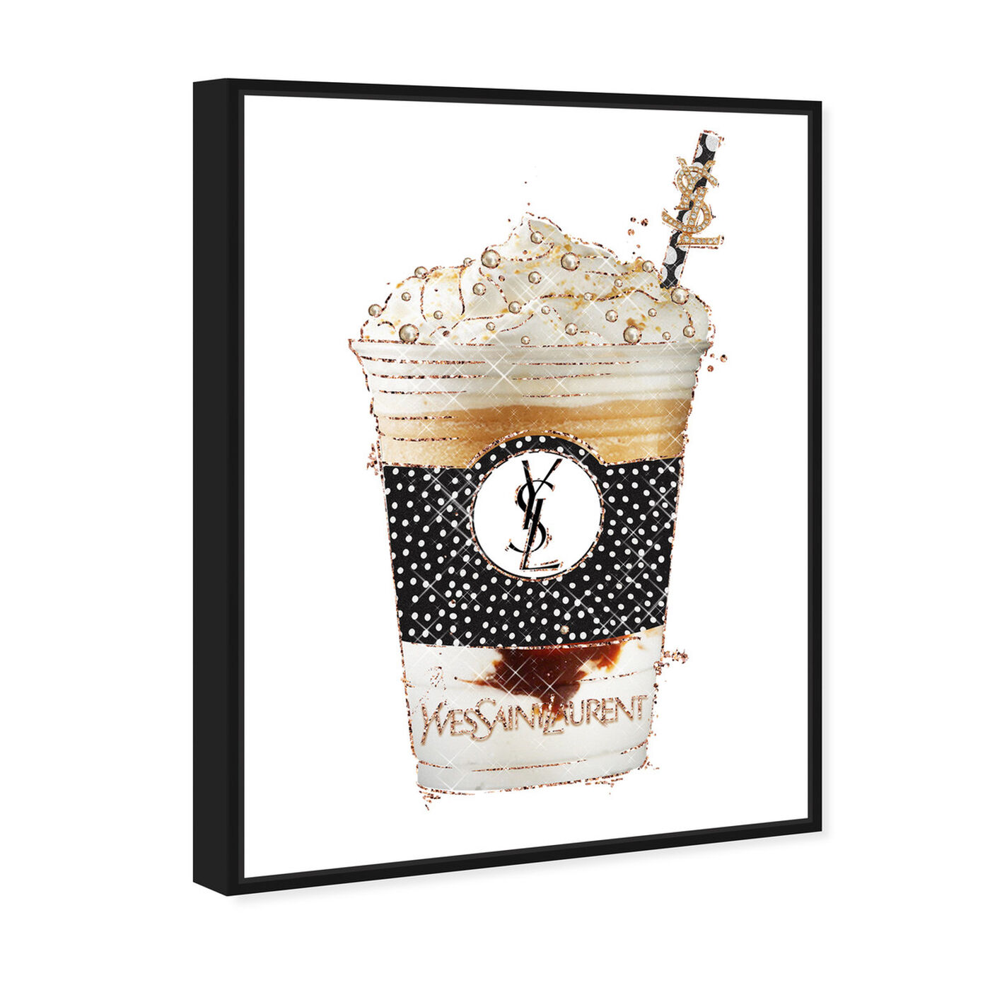 Angled view of Pearly Latte Drink featuring fashion and glam and lifestyle art.