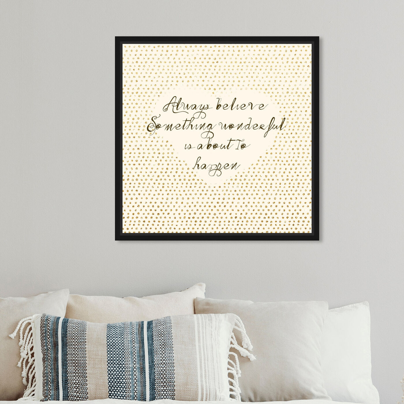 Hanging view of Something Wonderful featuring typography and quotes and inspirational quotes and sayings art.