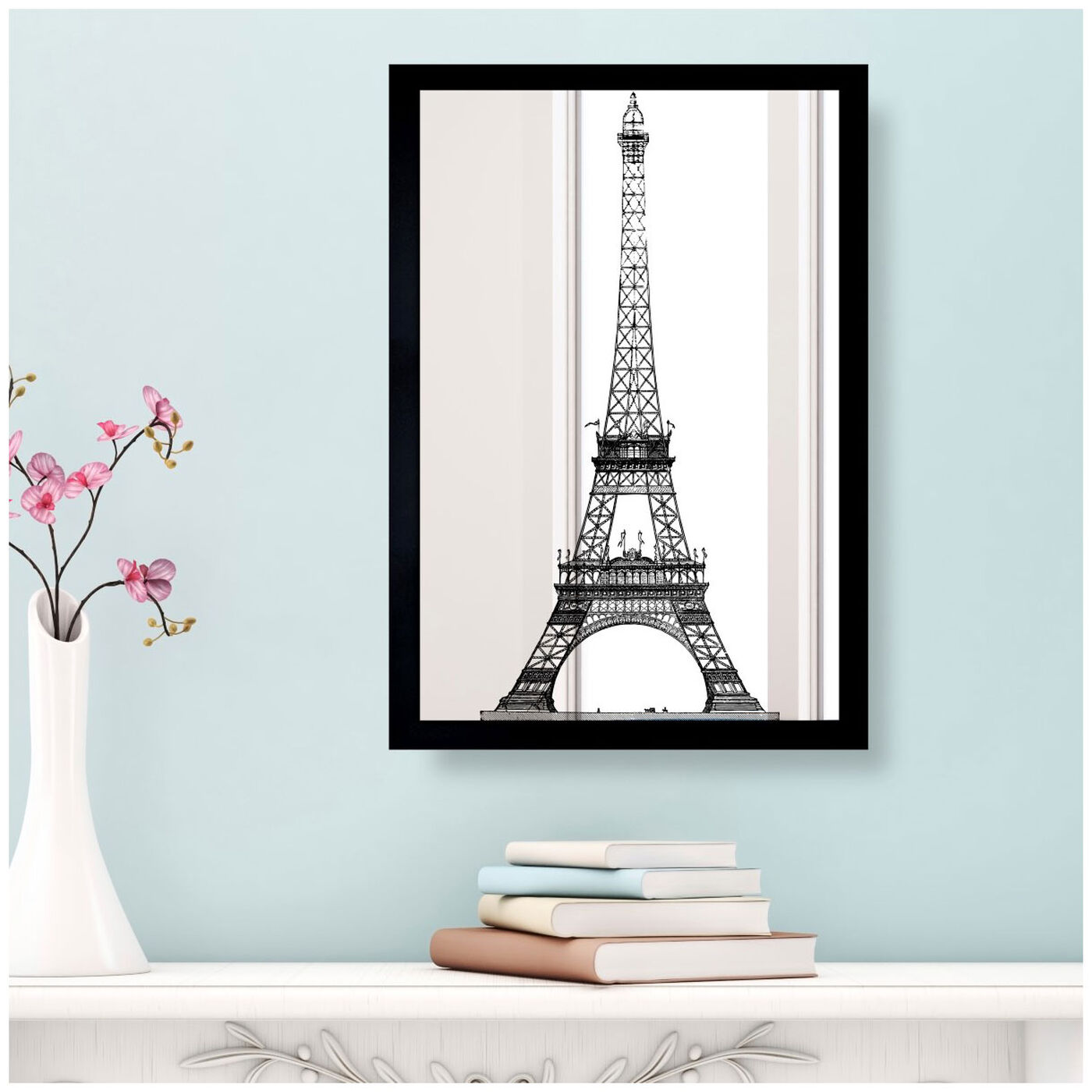 Hanging view of Moin Eiffel Gold featuring architecture and buildings and european buildings art.