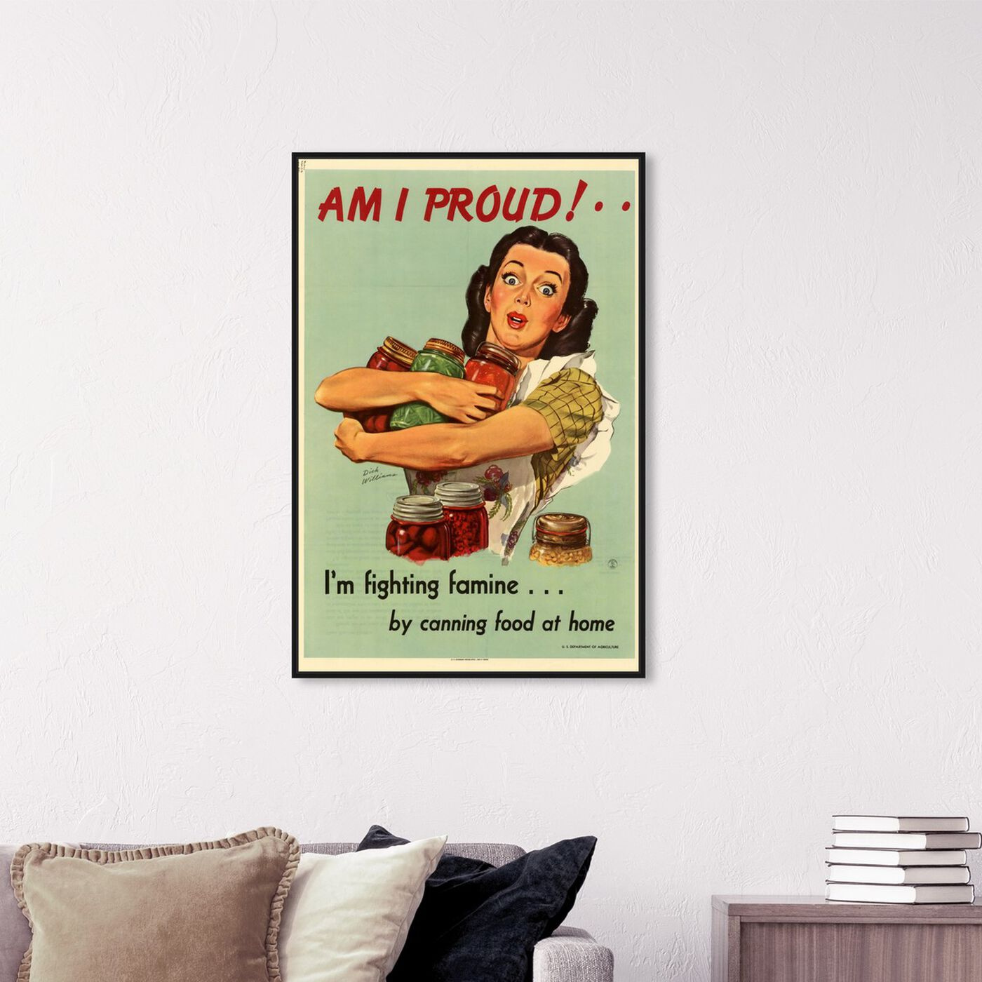 Hanging view of I Am Proud featuring advertising and posters art.
