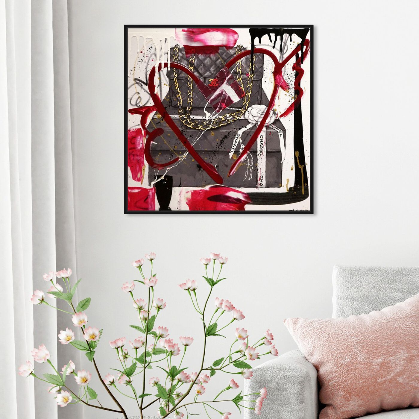 Hanging view of Boxed Beauty Remix featuring fashion and glam and handbags art.