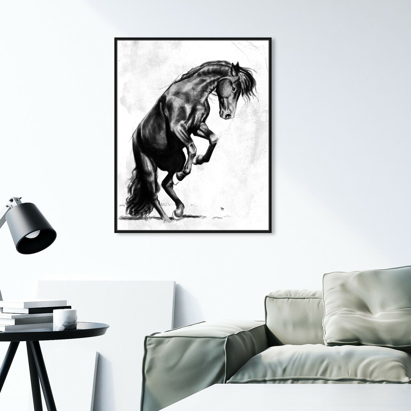 Hanging view of EQUUS II featuring animals and farm animals art.