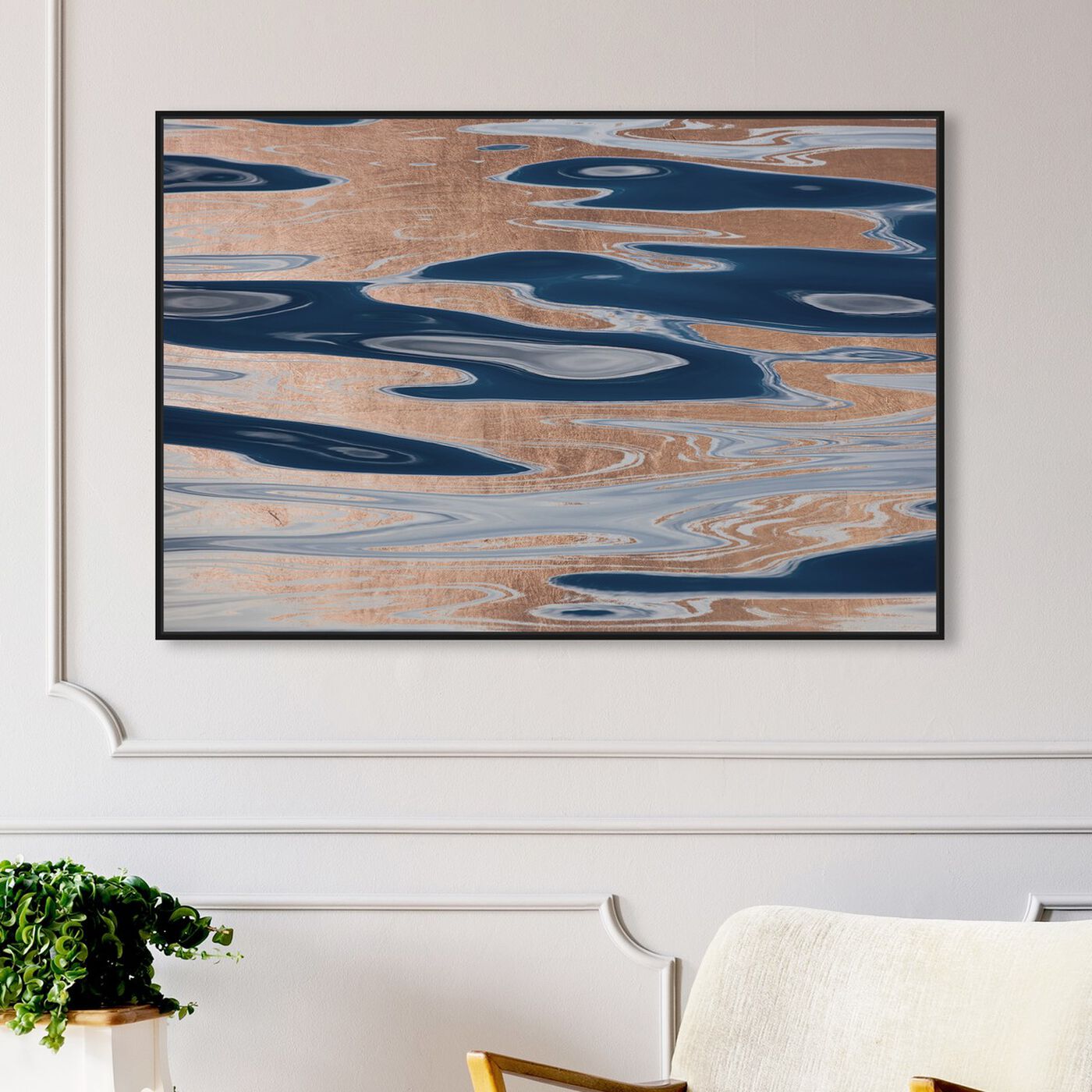 Hanging view of David Fleetham - Ocean Surface Abstract Copper featuring abstract and textures art.