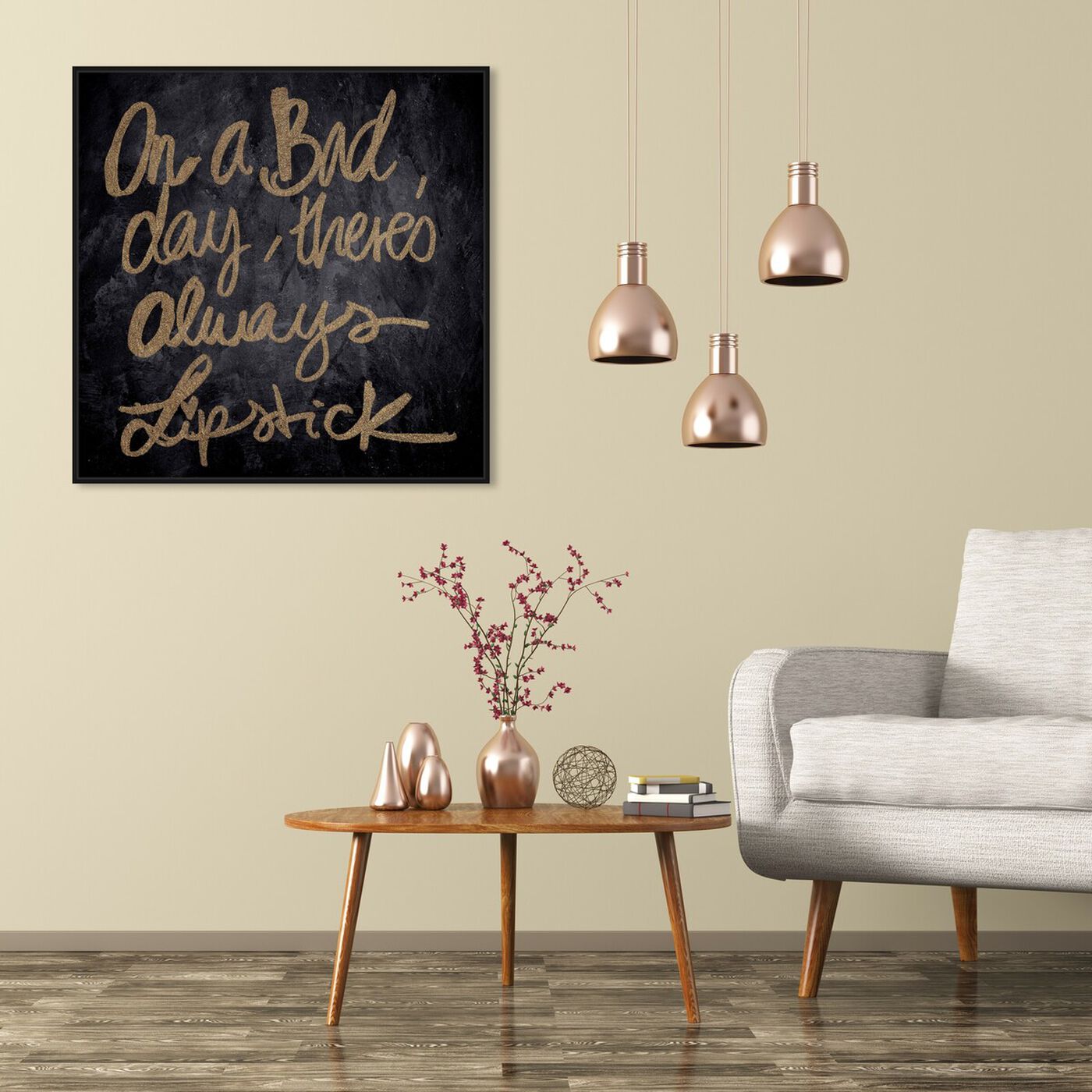 Hanging view of Lipstick featuring typography and quotes and fashion quotes and sayings art.