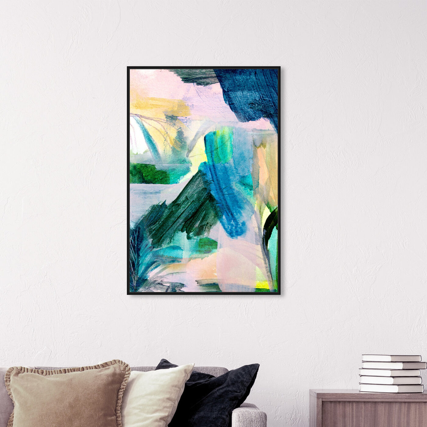 Hanging view of Tropical Pink Leaves II featuring abstract and paint art.