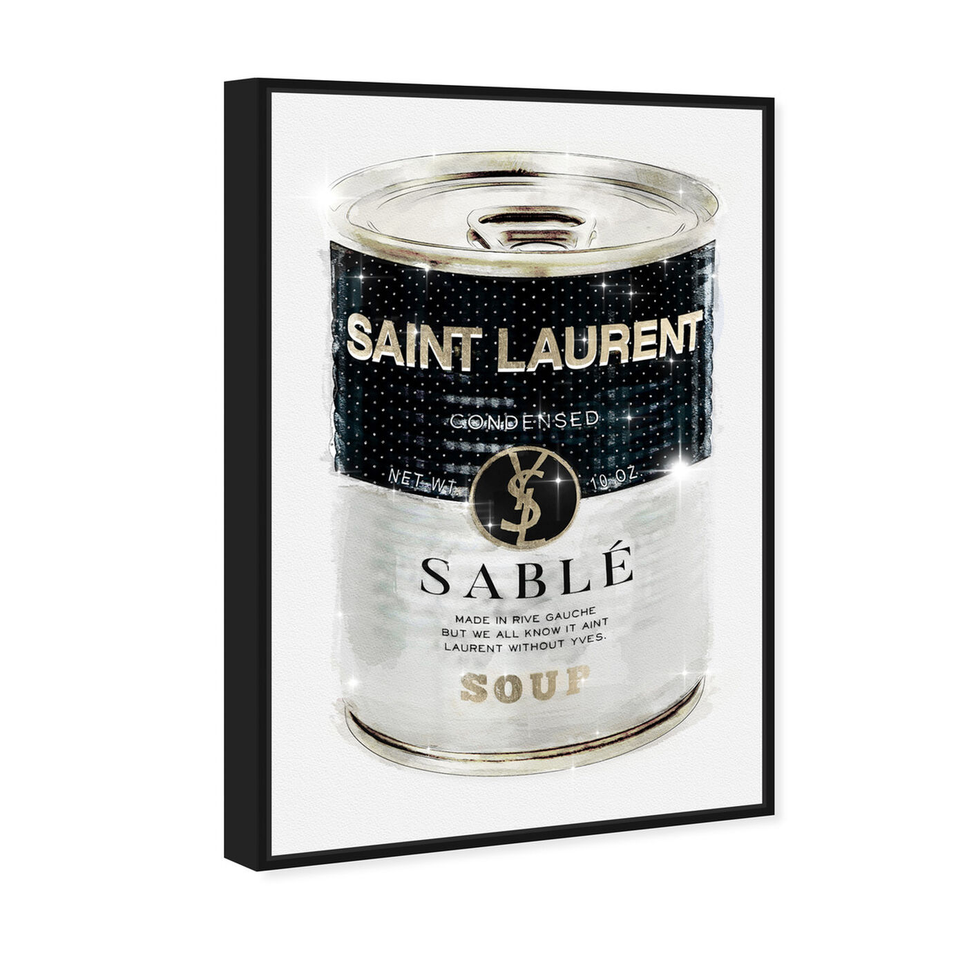 Angled view of Rive Sable Soup Can Silver featuring fashion and glam and cans art.