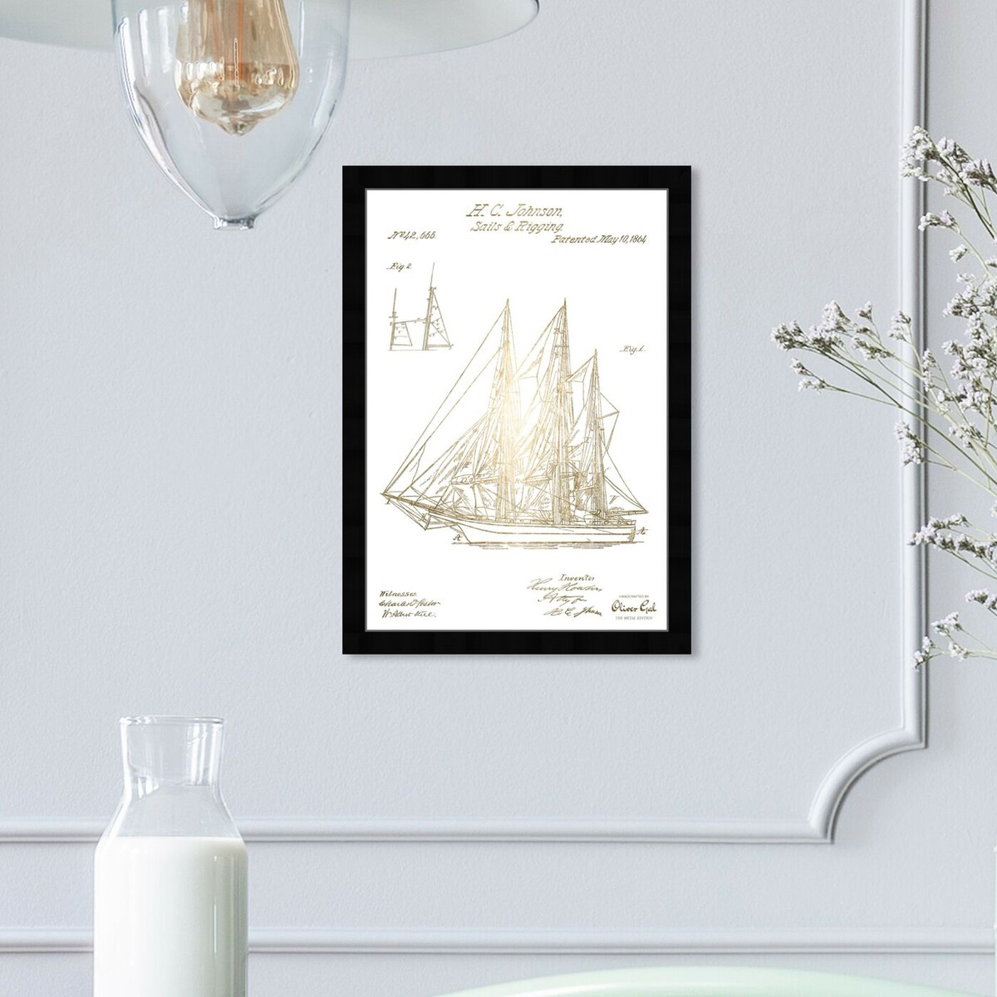 Hanging view of Sail And Rigging 1864 II featuring transportation and boats and yachts art.