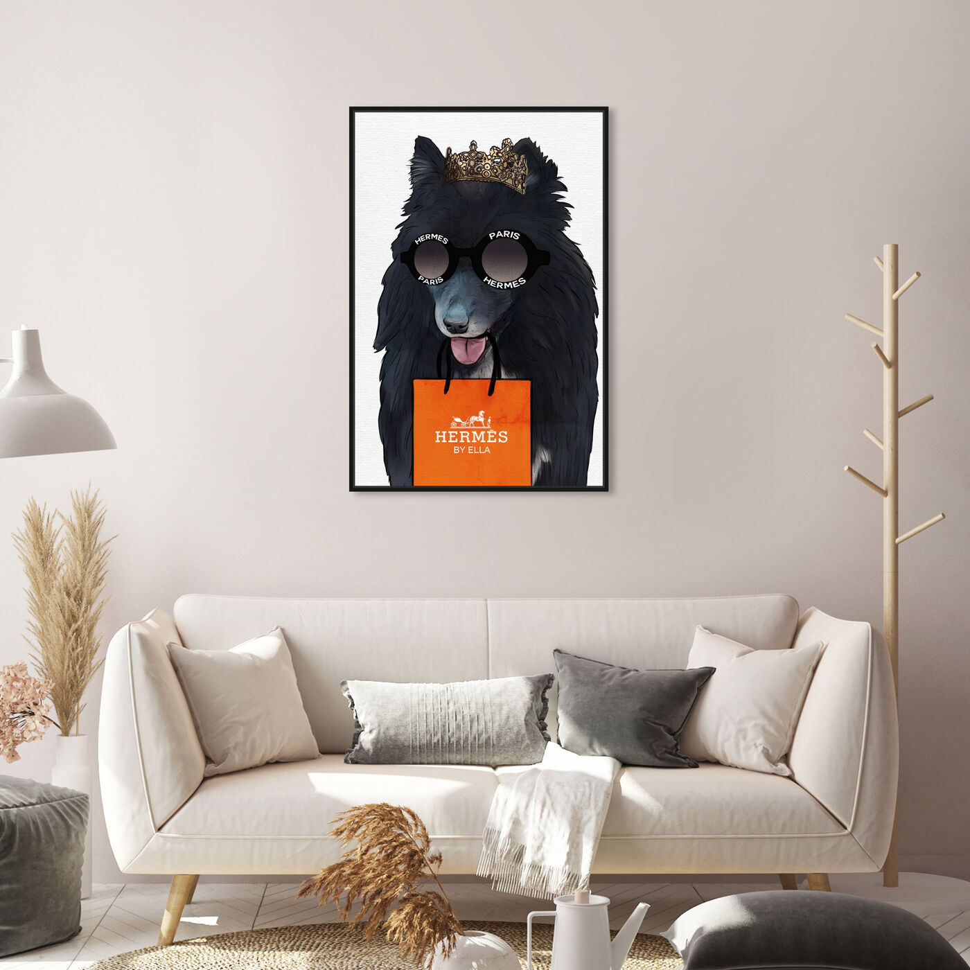 Hanging view of Orange Regal Lifestyle featuring animals and dogs and puppies art.