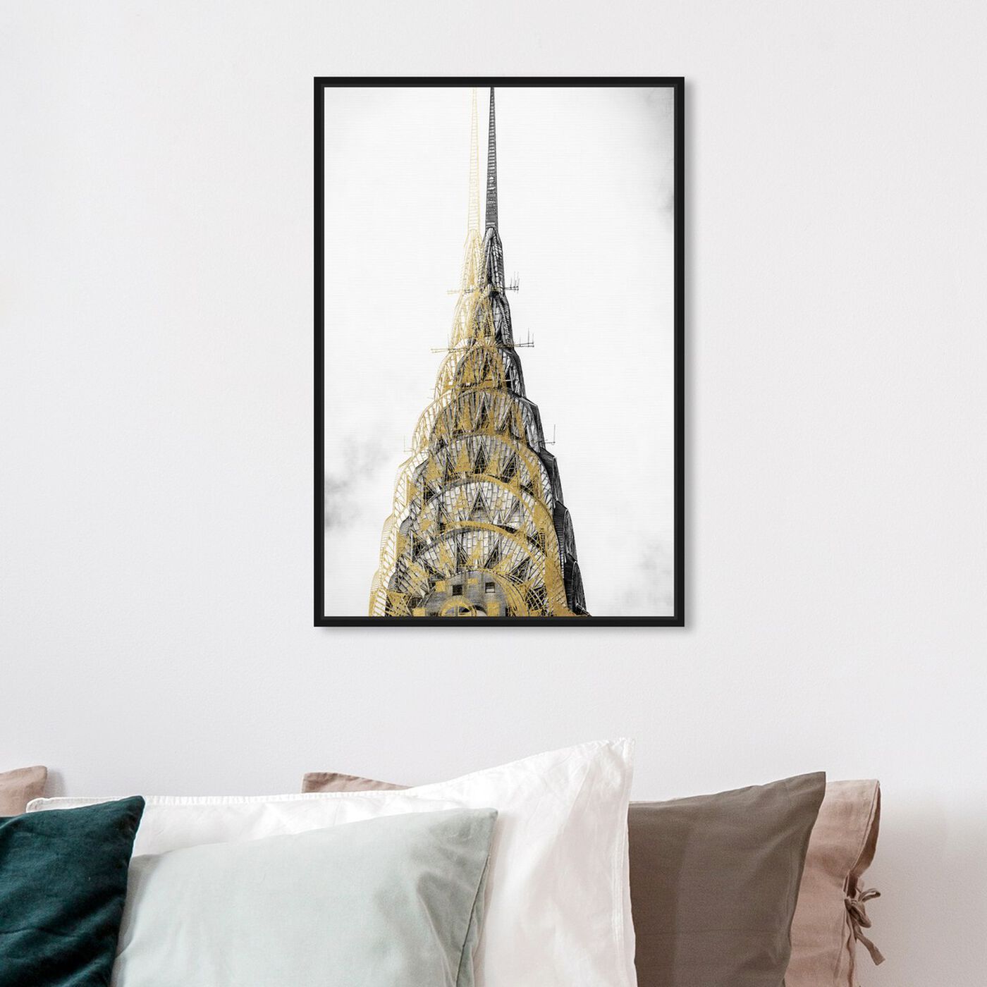 Hanging view of Golden Building Top featuring architecture and buildings and united states buildings art.