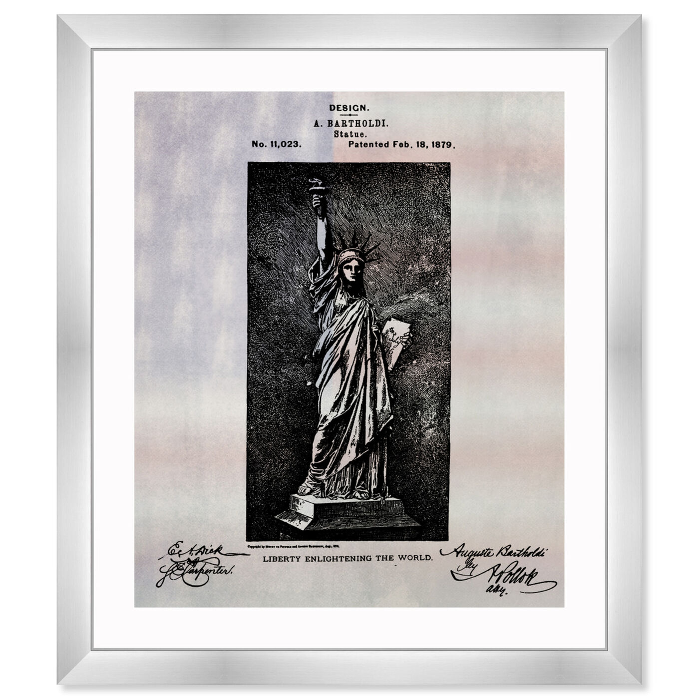 Front view of Statue of Liberty 1879 featuring architecture and buildings and united states buildings art.