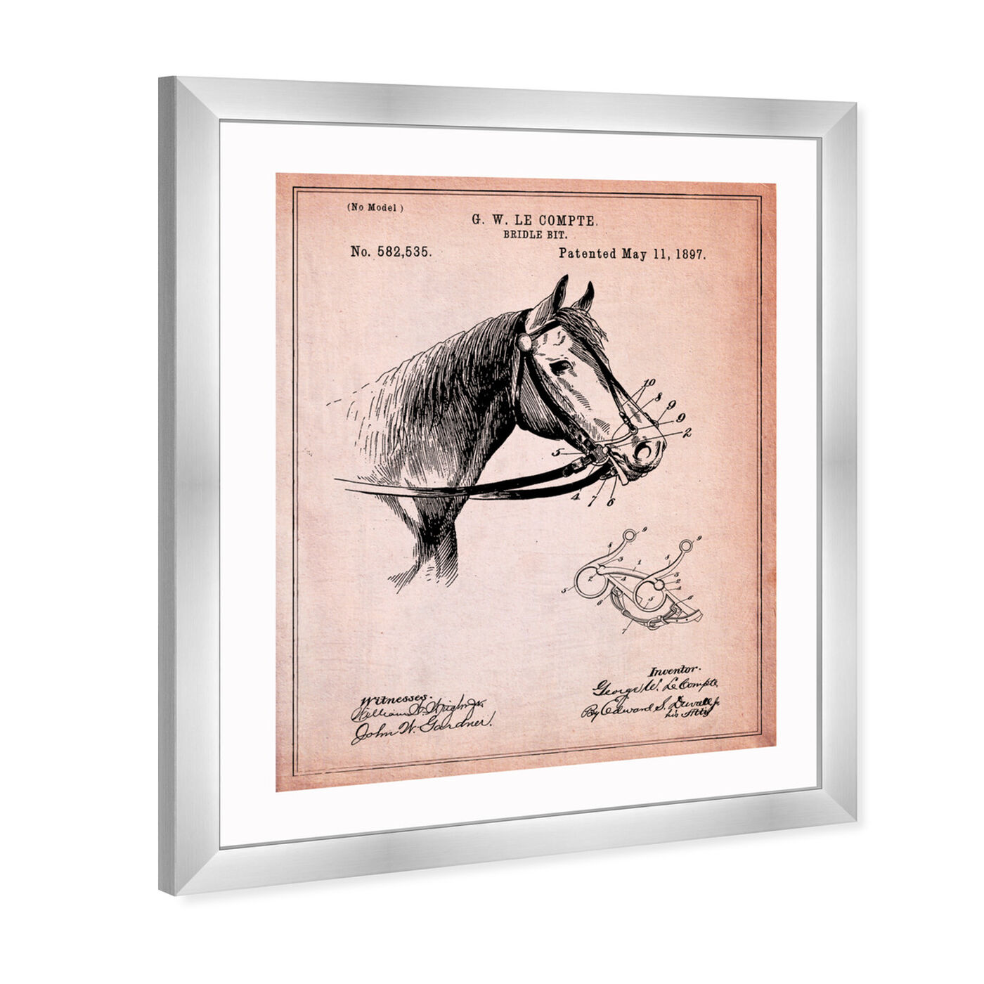 Angled view of Horse Bridle-Bit 1987 featuring animals and farm animals art.