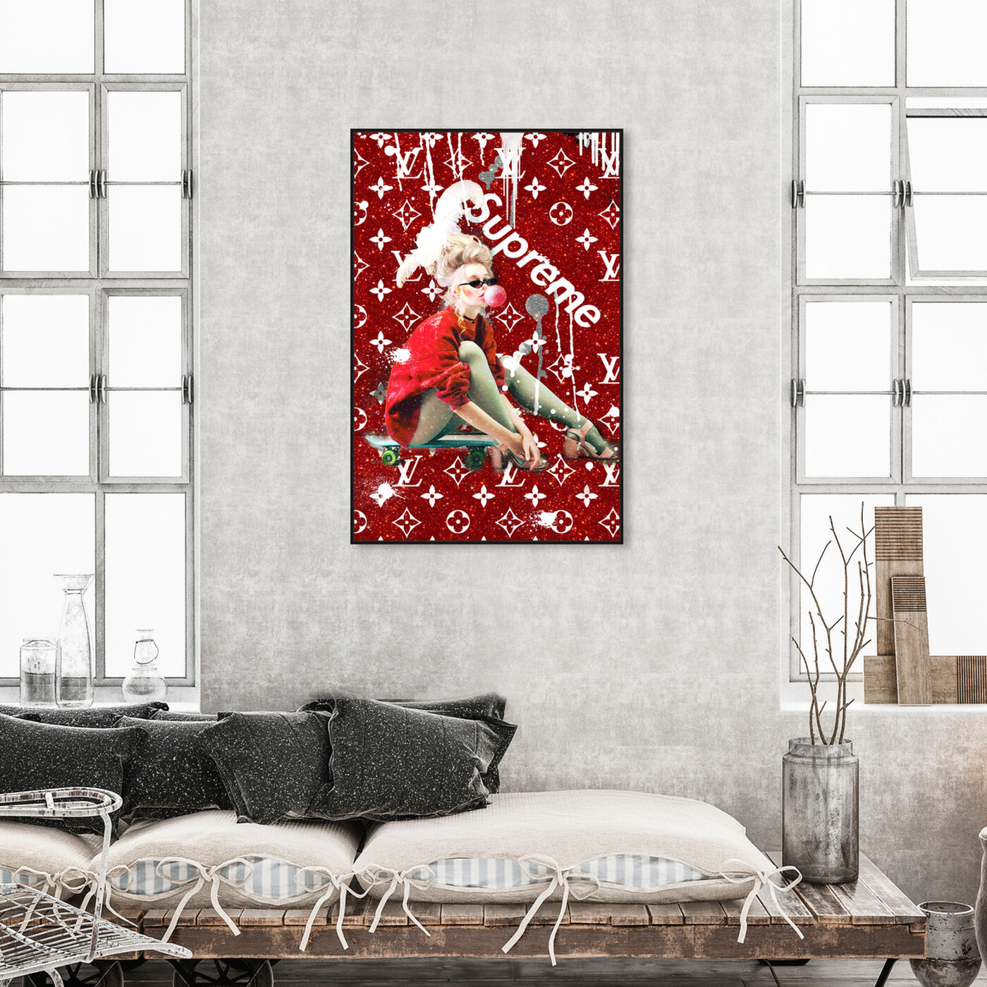 Hanging view of Skater Queen of France featuring fashion and glam and fashion lifestyle art.
