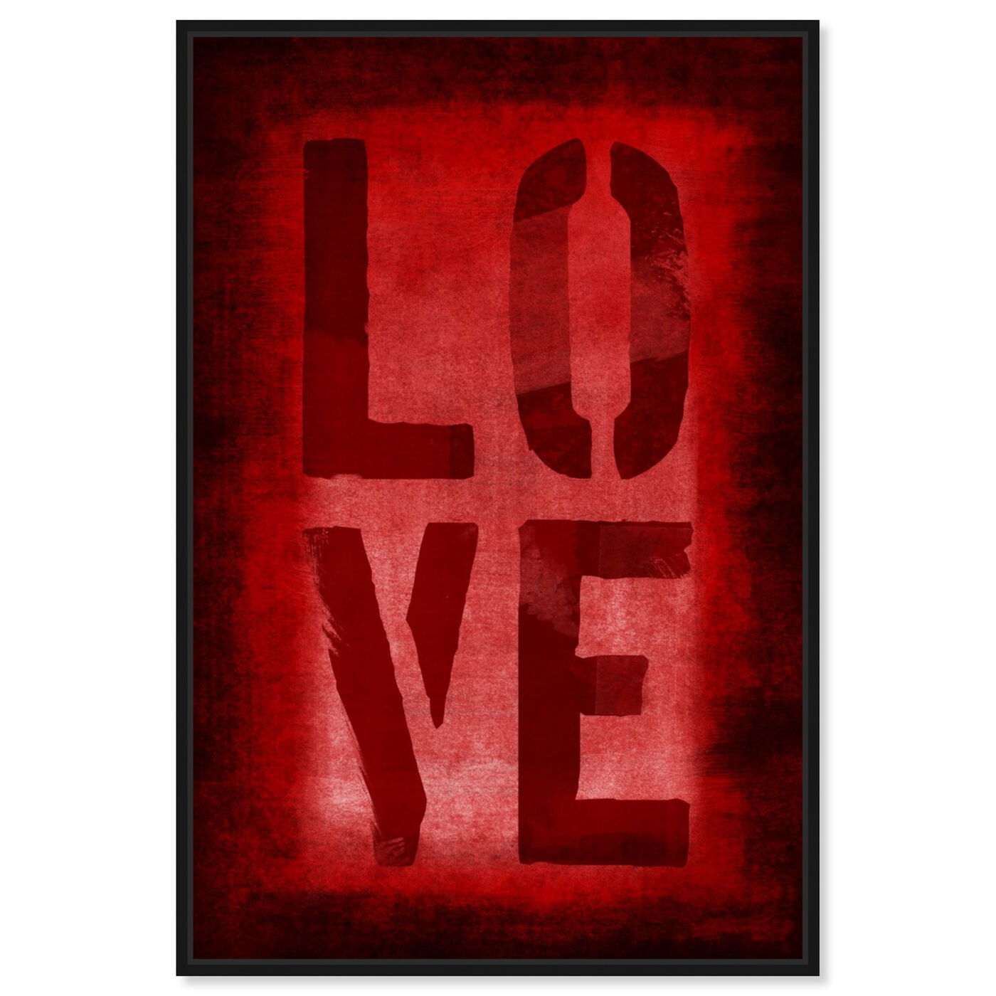 Front view of Four Red Letters featuring typography and quotes and love quotes and sayings art.