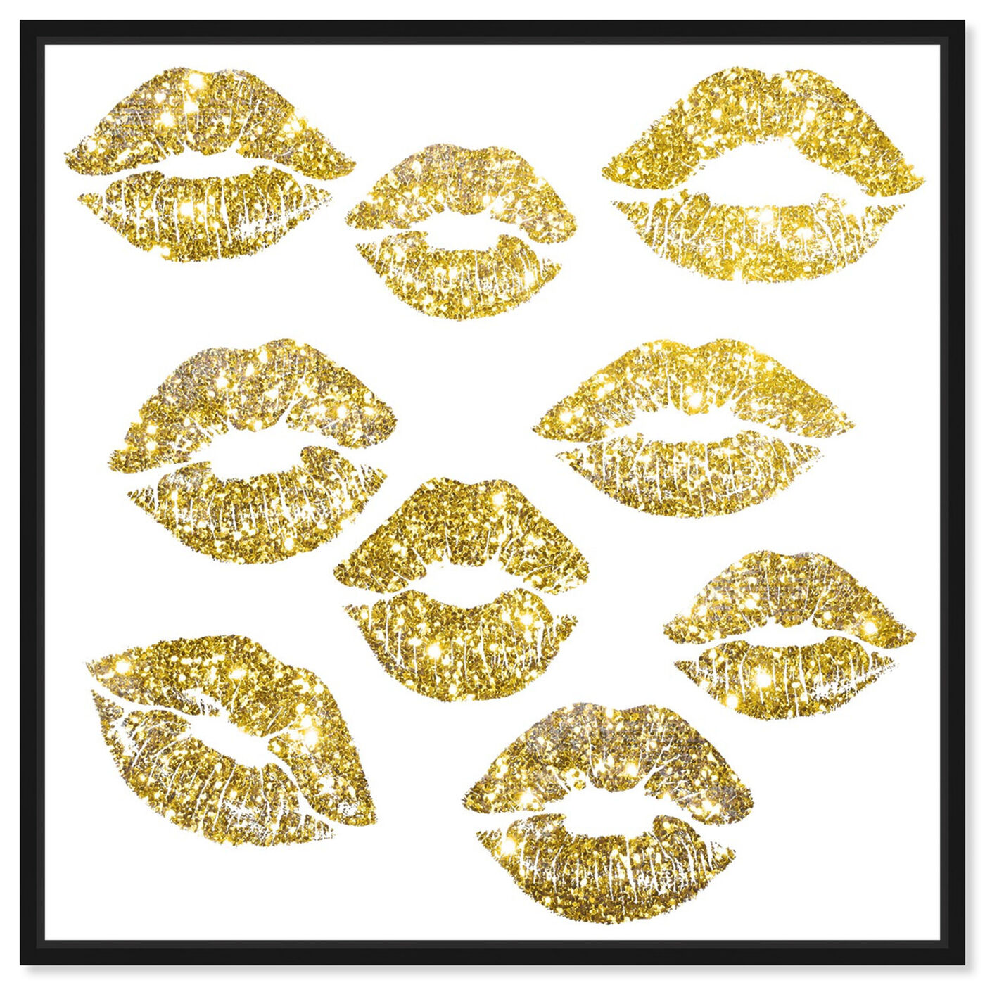 Front view of Signs of Love in Gold featuring fashion and glam and lips art.