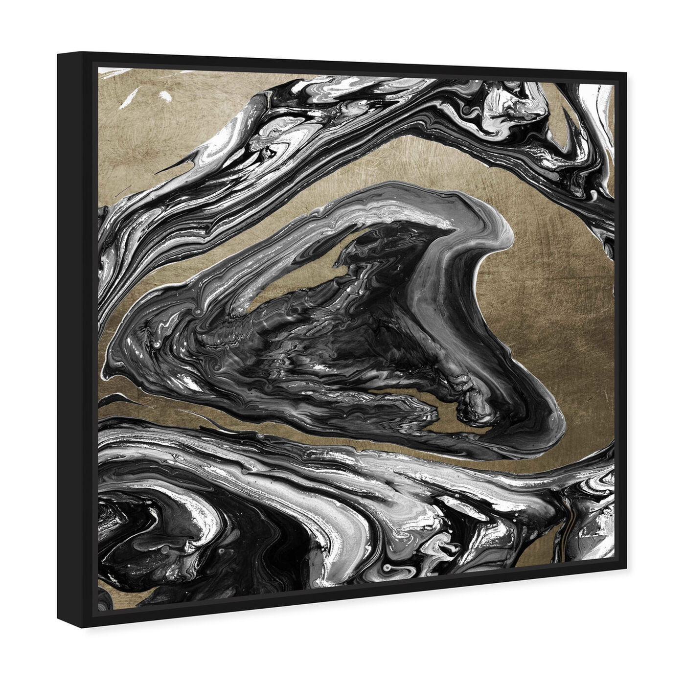 Angled view of Agate Ultimate Luxe Champagne featuring abstract and crystals art.