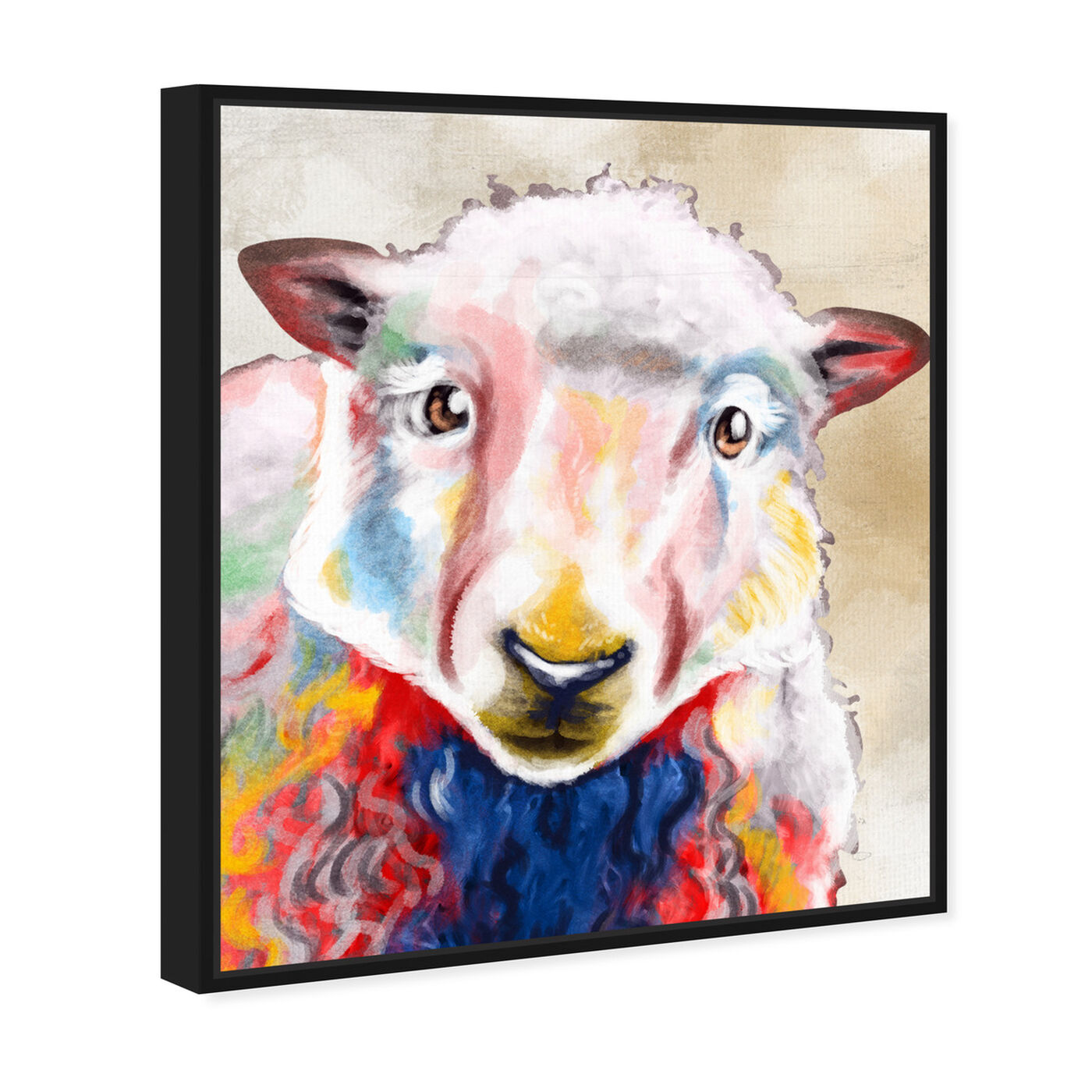 Angled view of Color Splash Sheep featuring animals and farm animals art.