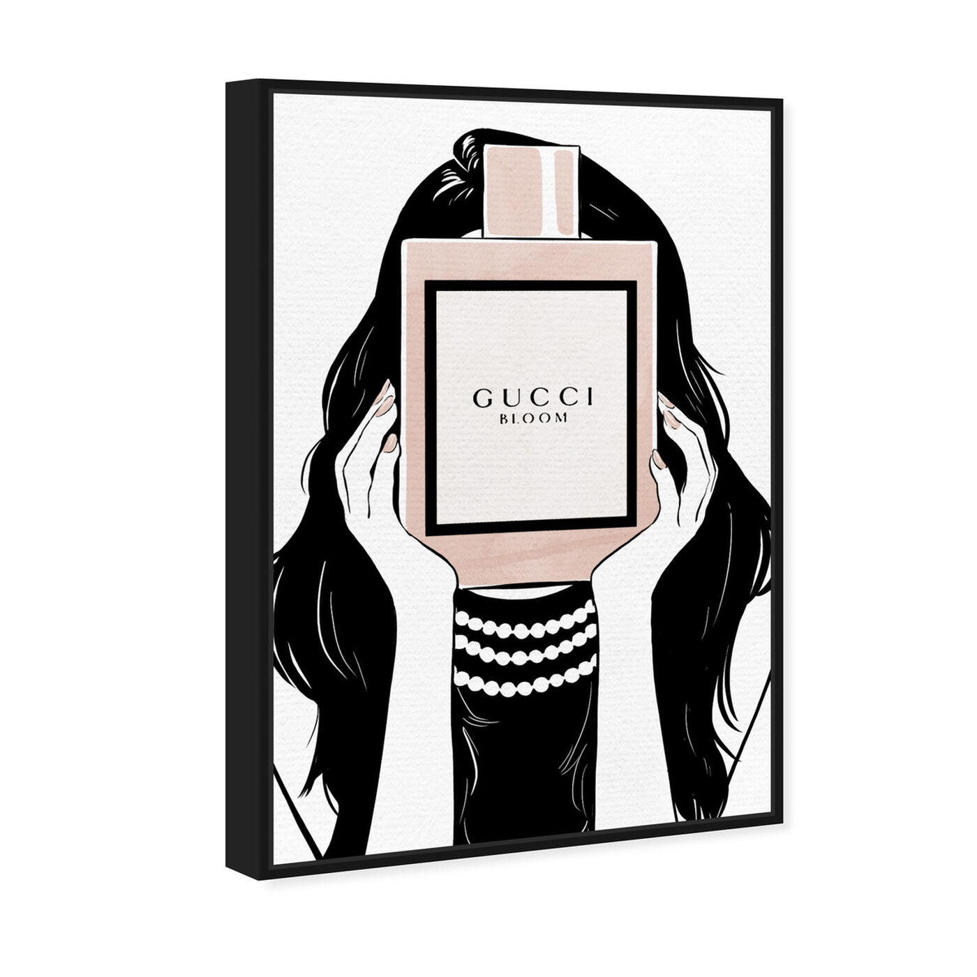 Angled view of Italian Perfume Girl Artwork featuring fashion and glam and perfumes art.