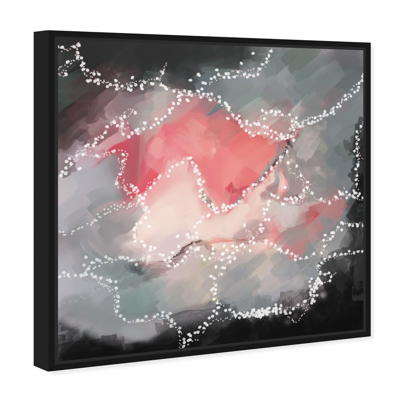 Angled view of At First Sight featuring abstract and watercolor art.