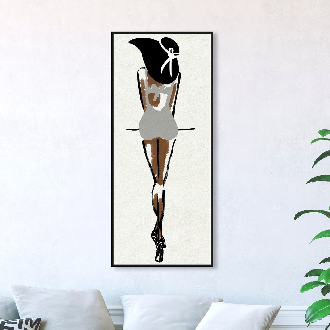 Hanging view of Wondering Girl Grey featuring fashion and glam and accessories art.