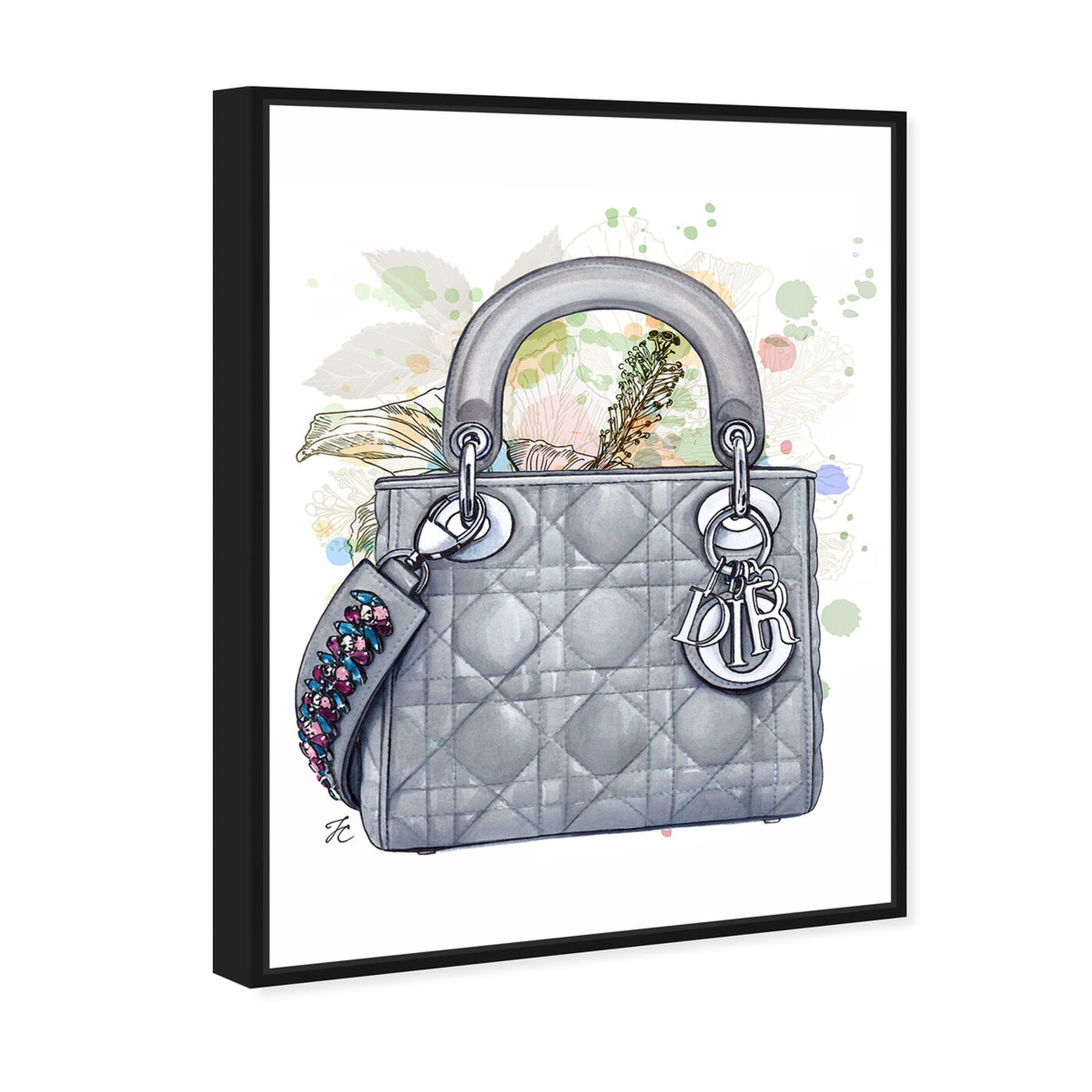 Angled view of Doll Memories - Grey Shade featuring fashion and glam and handbags art.
