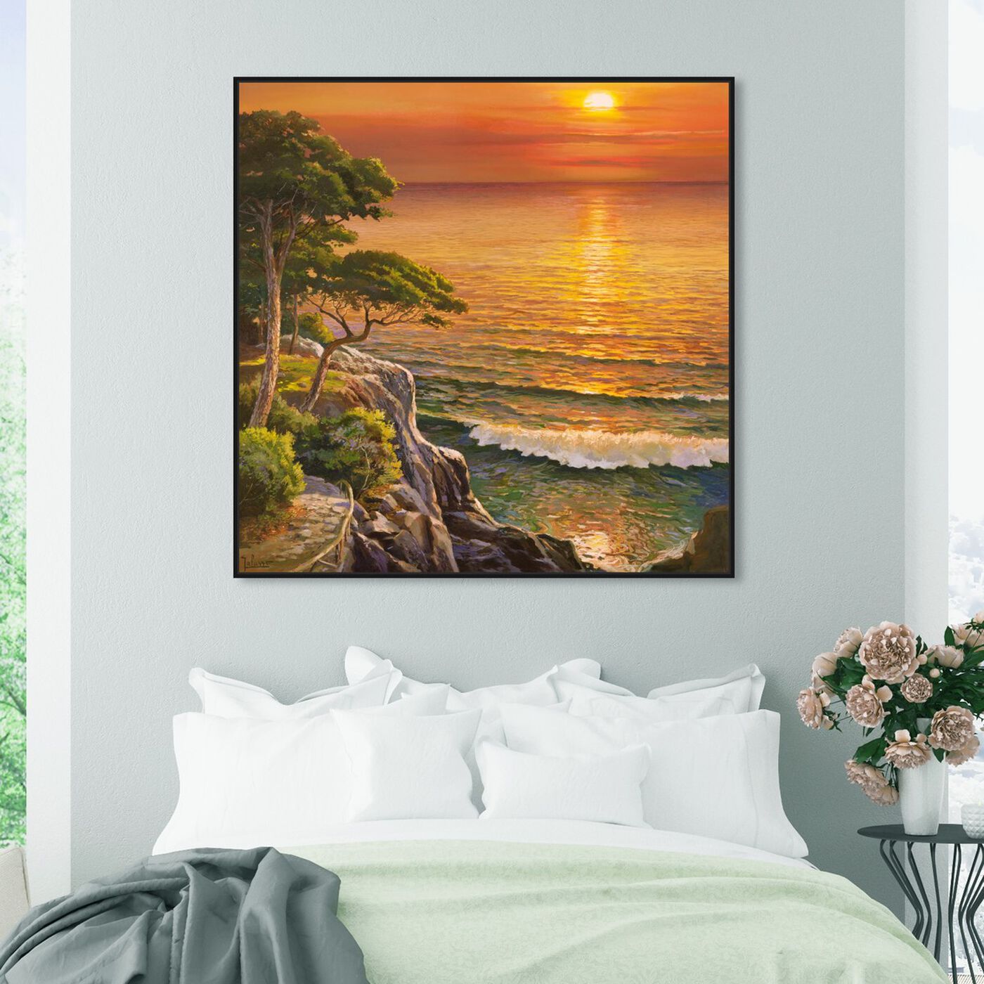Hanging view of Sai - Sunset Visage 1AD2552 featuring nature and landscape and sunrise and sunsets art.