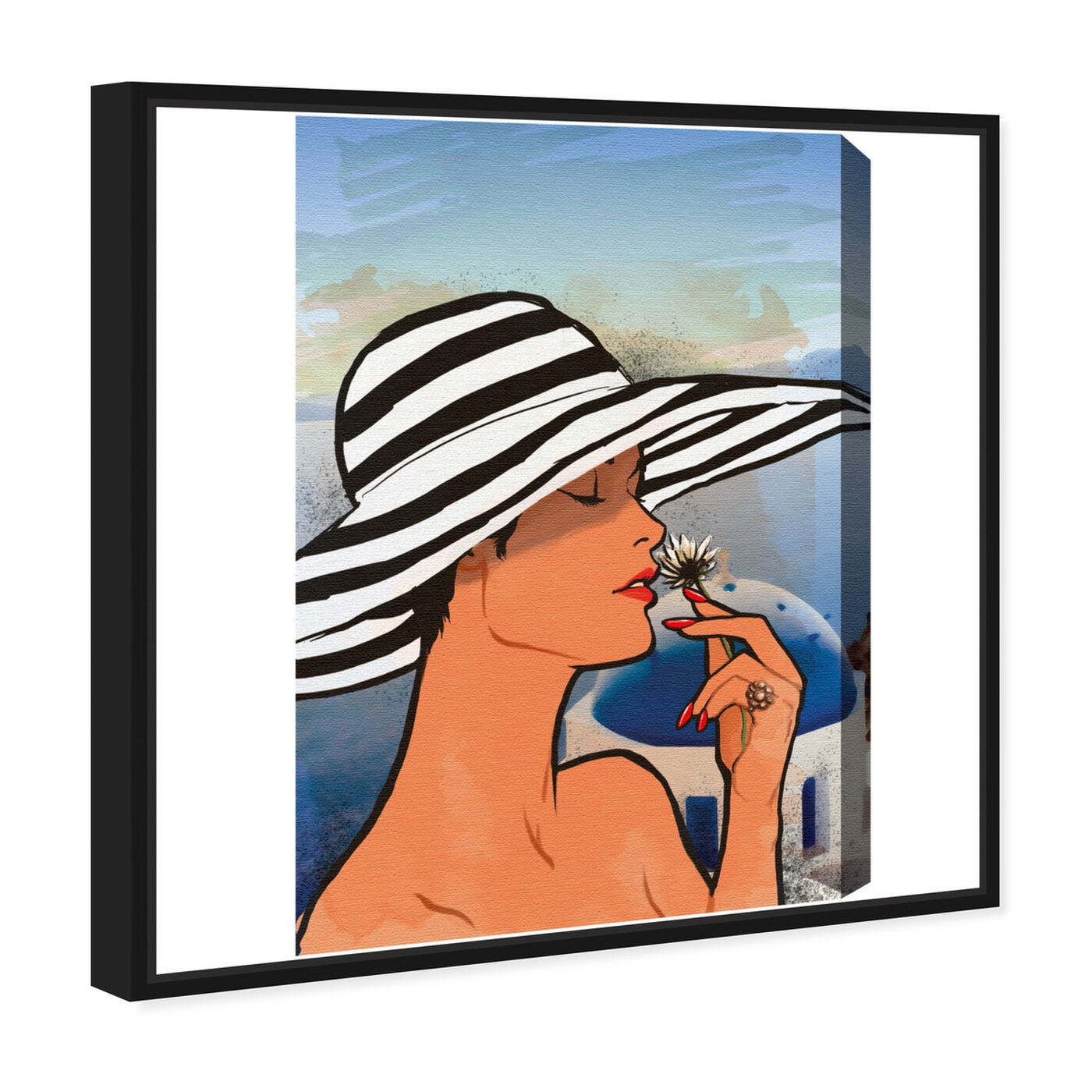 Angled view of Summer in Mykonos featuring fashion and glam and accessories art.