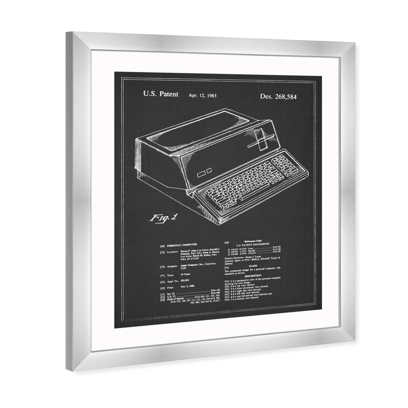 Angled view of First Apple Personal Computer, 1983 - Noir featuring people and portraits and professions art.