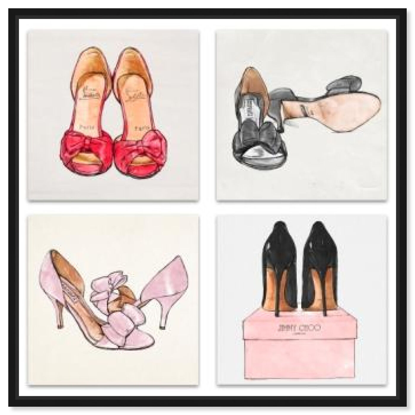 Front view of My Shoes - Set of 4 featuring fashion and glam and shoes art.