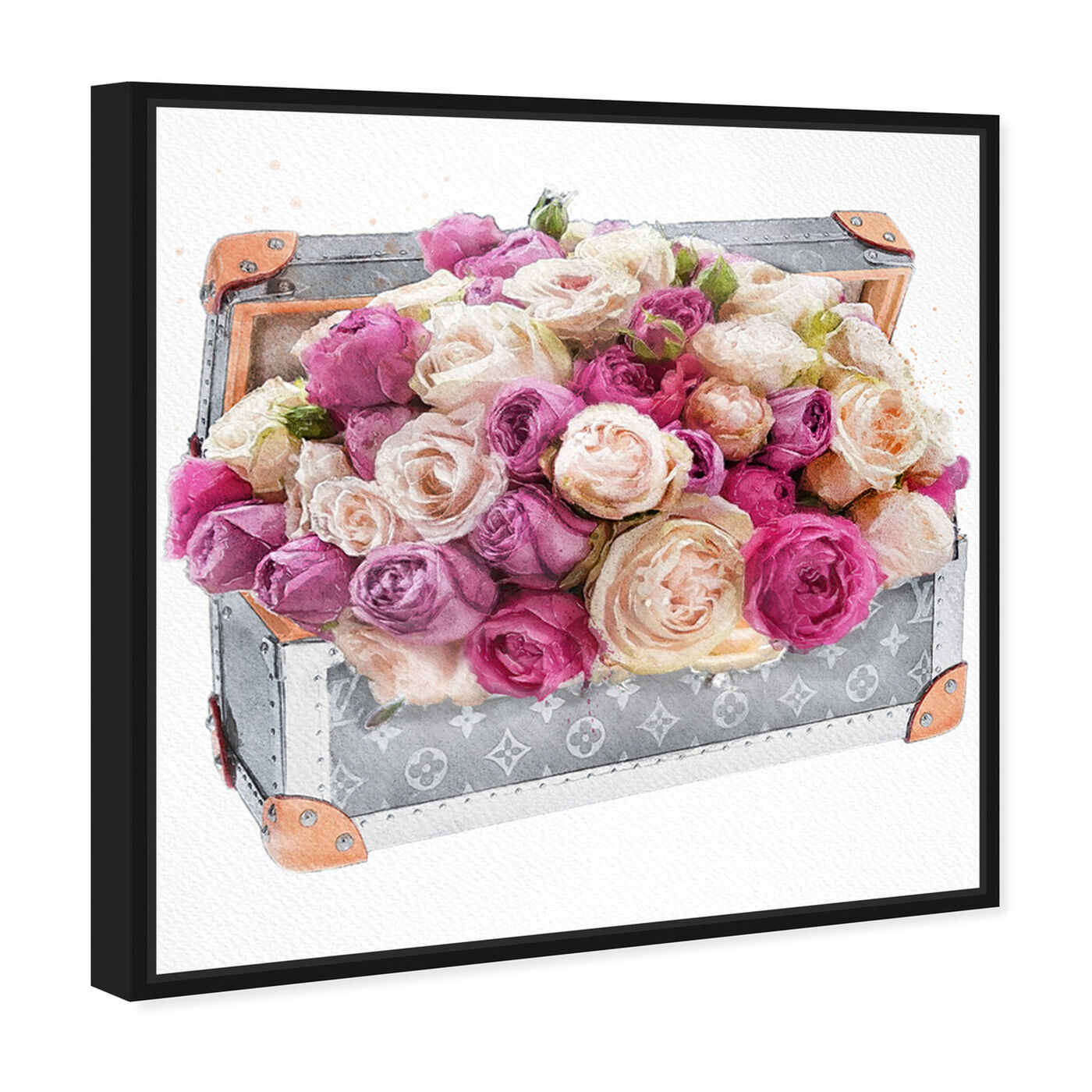 Angled view of Rose Dreaming Trunk featuring floral and botanical and florals art.