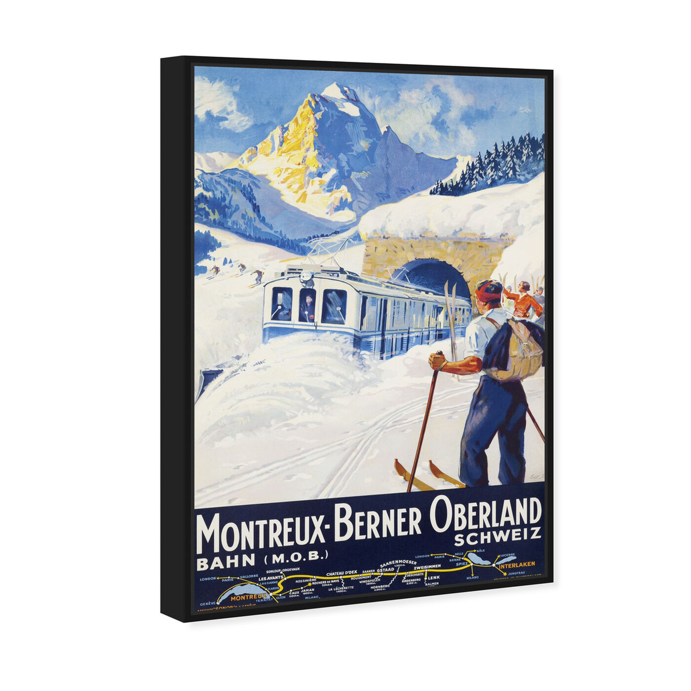 Angled view of Montreux-Berner featuring sports and teams and skiing art.