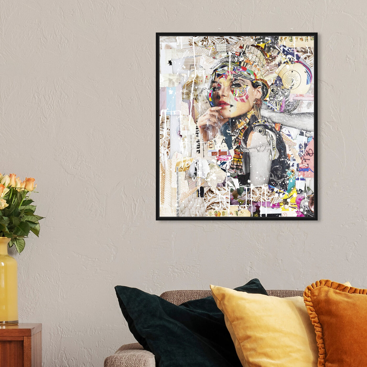 Hanging view of Katy-Hirschfeld - Pensive Beauty featuring fashion and glam and portraits art.