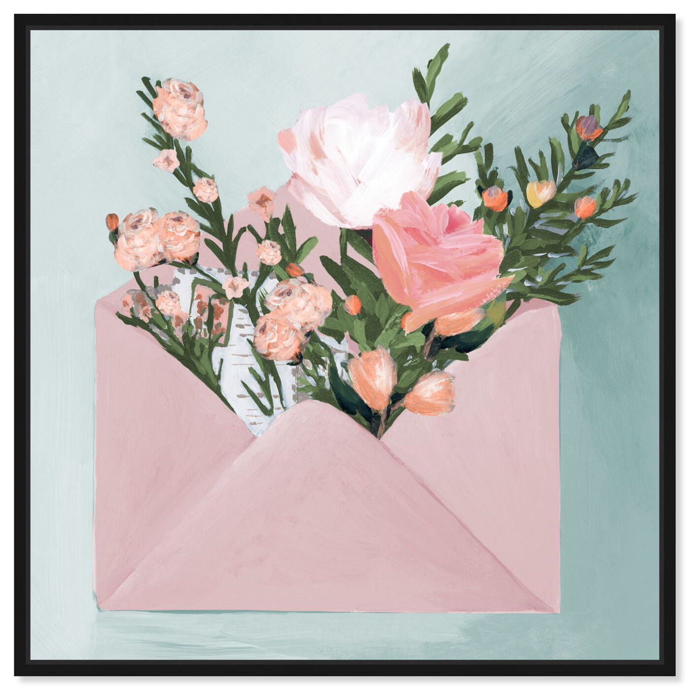 Front view of Pastel Flower Mail featuring floral and botanical and florals art.
