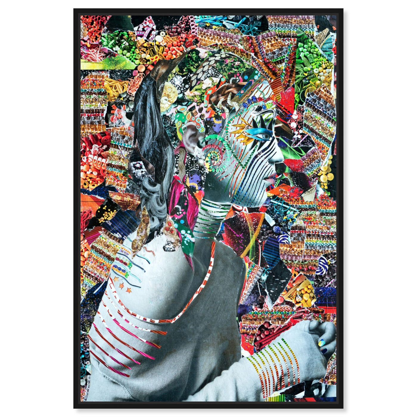 Front view of Sugar by Katy Hirschfeld Collage Art featuring fashion and glam and portraits art.