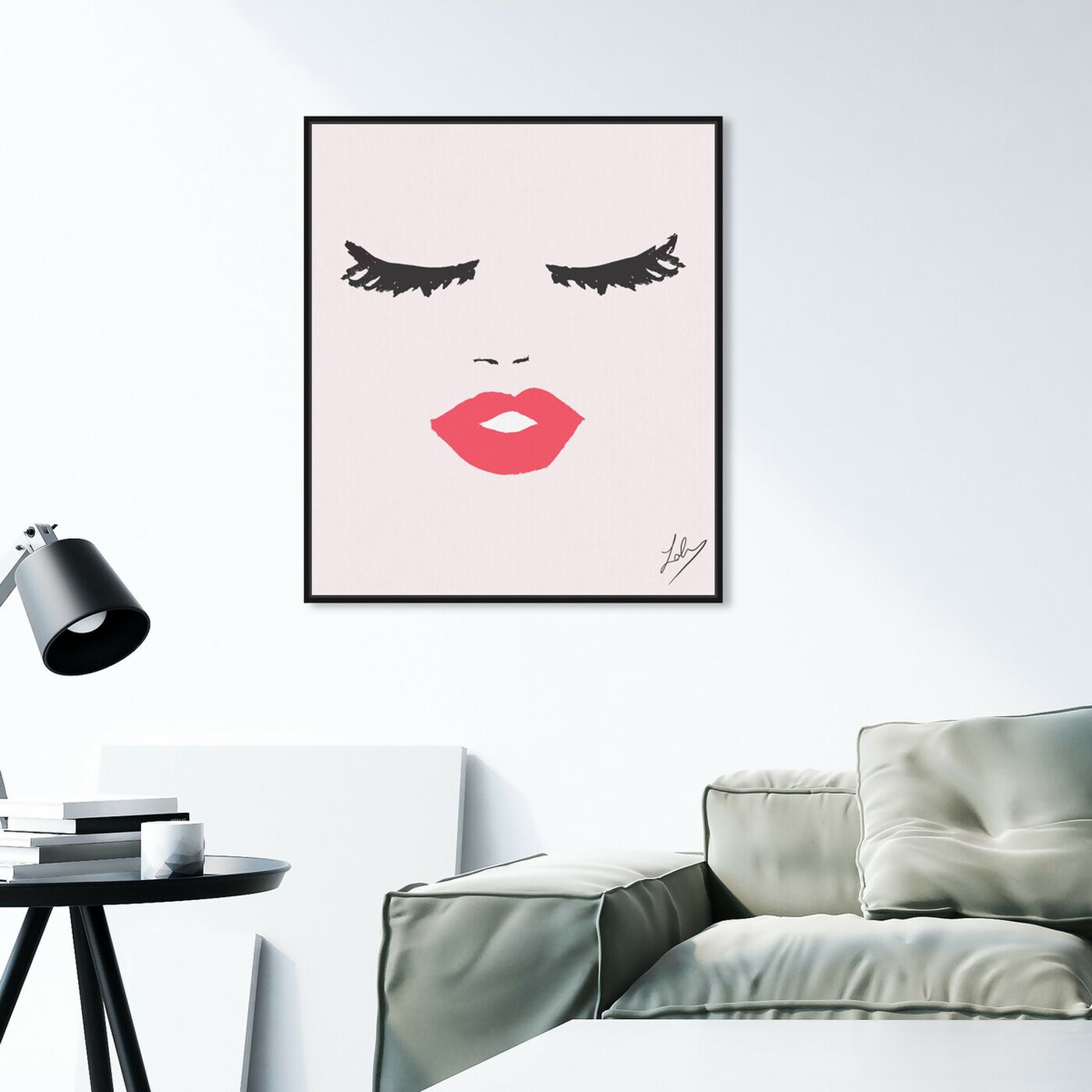 Hanging view of Fashionista Face featuring fashion and glam and portraits art.