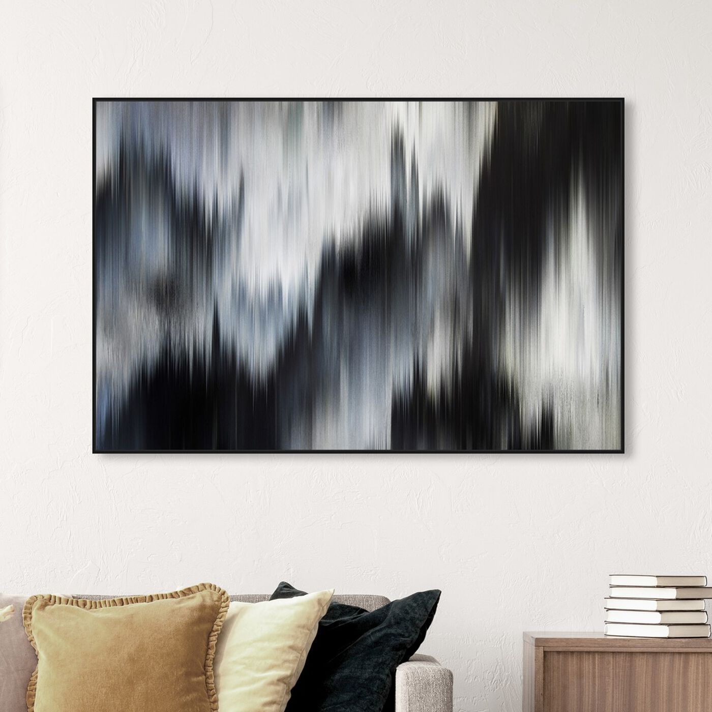 Hanging view of Eleganza Noir featuring abstract and paint art.