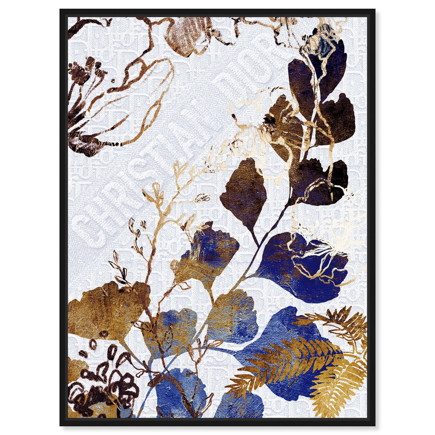 Front view of Indigo Blue Dreams featuring floral and botanical and botanicals art.