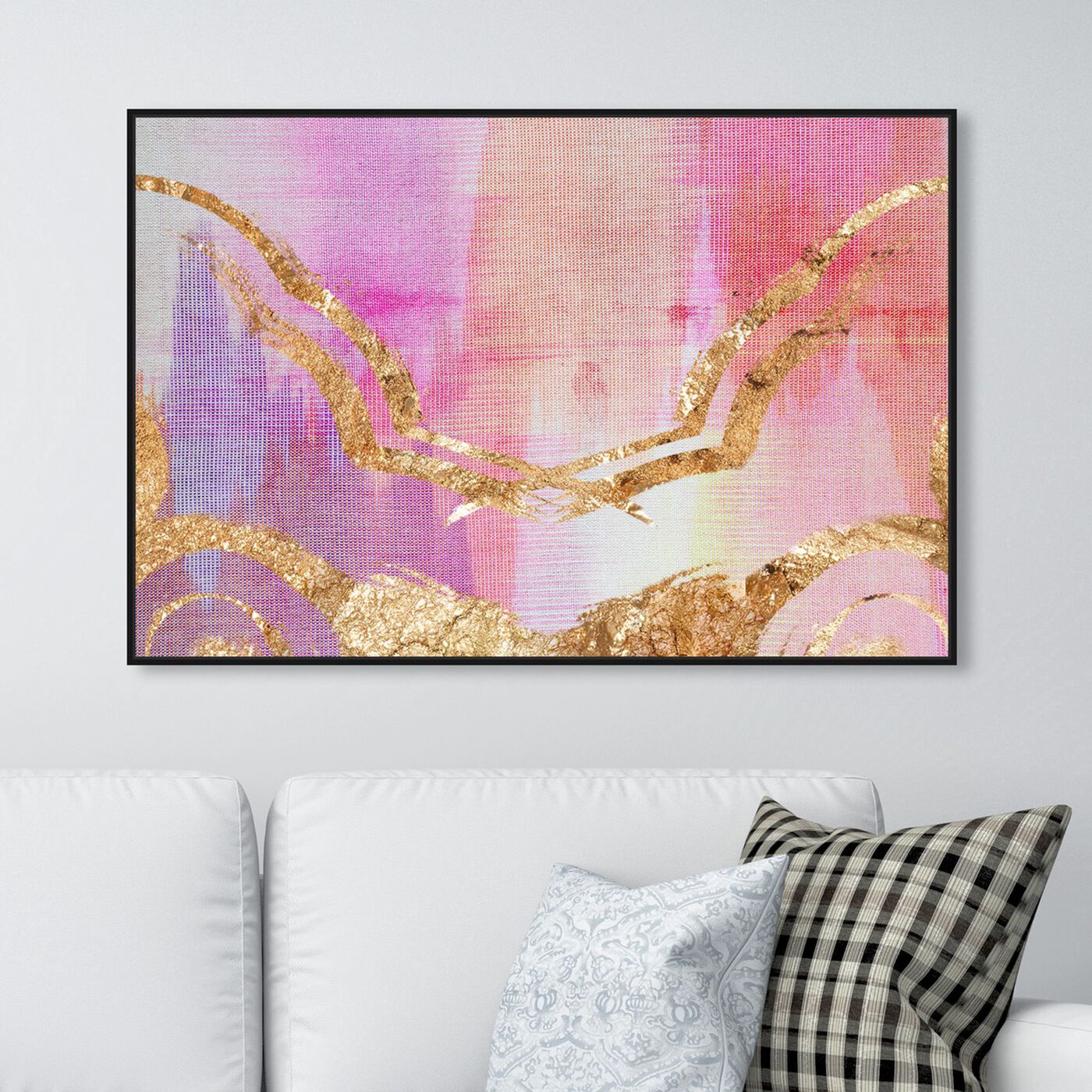 Hanging view of Million Textures featuring abstract and paint art.