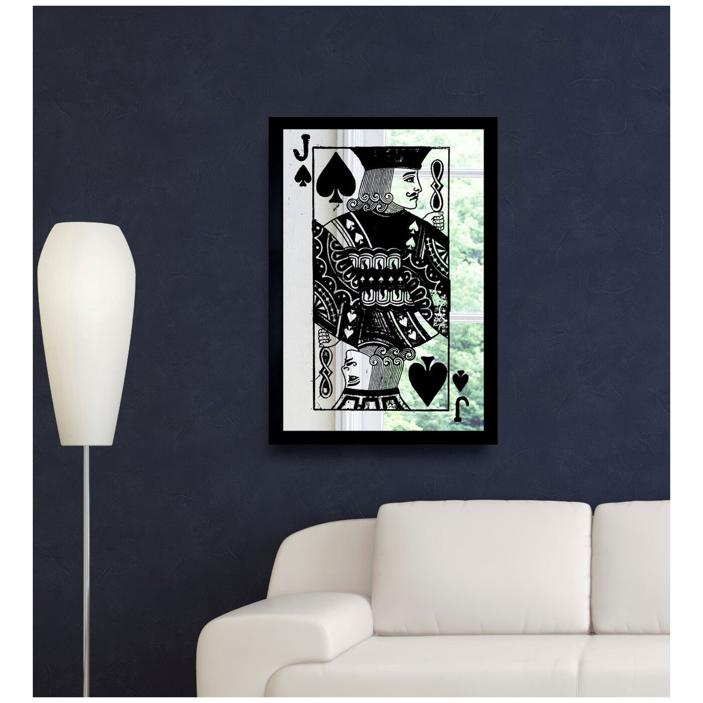 Hanging view of Black and White Jack featuring entertainment and hobbies and playing cards art.