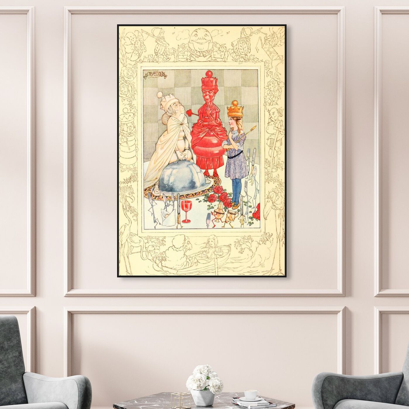 Hanging view of Alice Queen of Wonderland featuring fantasy and sci-fi and fairy tales art.