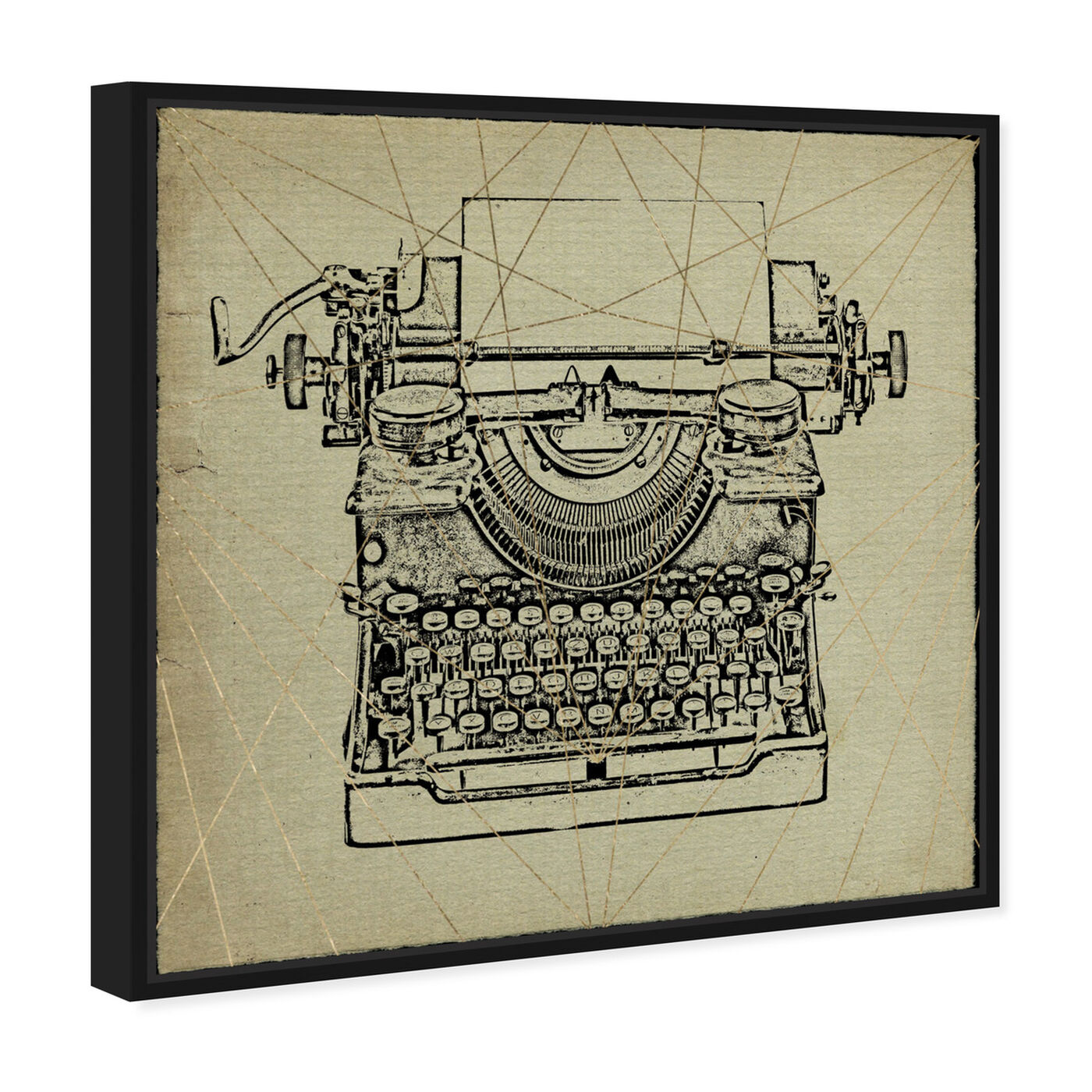 Angled view of Classic Typewriter Print featuring entertainment and hobbies and writing art.